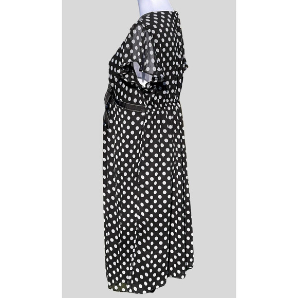 Motherhood Maternity Dress Black and White Polka Dot Pregnancy Baby Shower - Picture 3 of 16